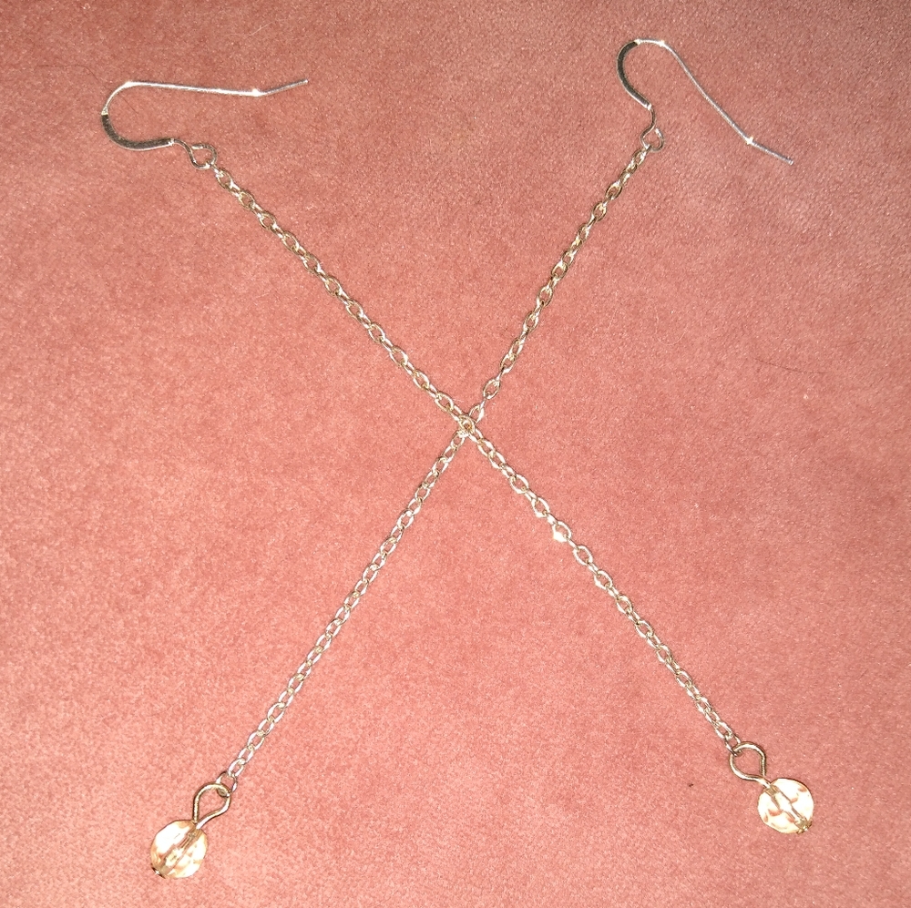 Minimalist Long Chain Dangle Earrings Solid 925 Sterling Silver Ear Hooks KATTA